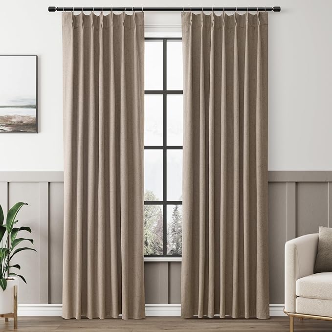 Light Brown Blackout Curtains 84 Inch Long by Aersas
