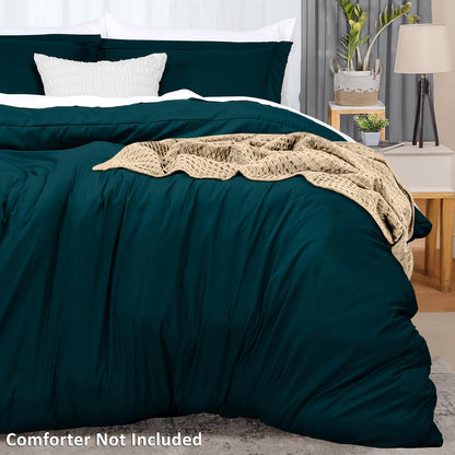 duvet cover king, 3 piece cotton like polyester, side view