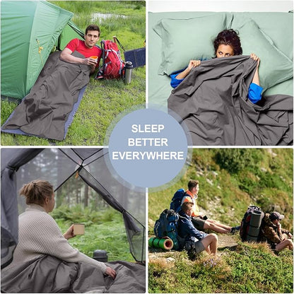 Sleeping Bag Liner, Travel Sheet & Adult Sleep Sack, Camping Sheets Travel - Image 8