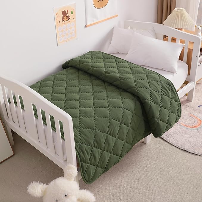 NTBAY Down Alternative Toddler Comforter, Lightweight and Warm Solid Color Baby - Image 3