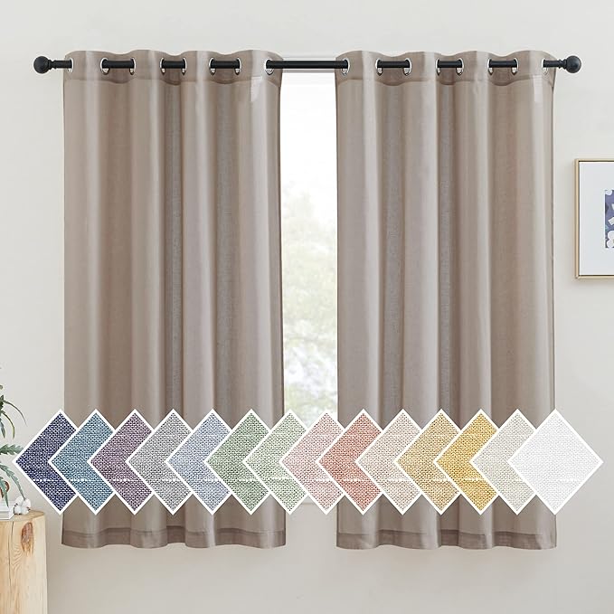 NICETOWN Linen Burlap Curtains Semi Sheer by NICETOWN