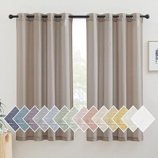 NICETOWN Linen Burlap Curtains Semi Sheer by NICETOWN