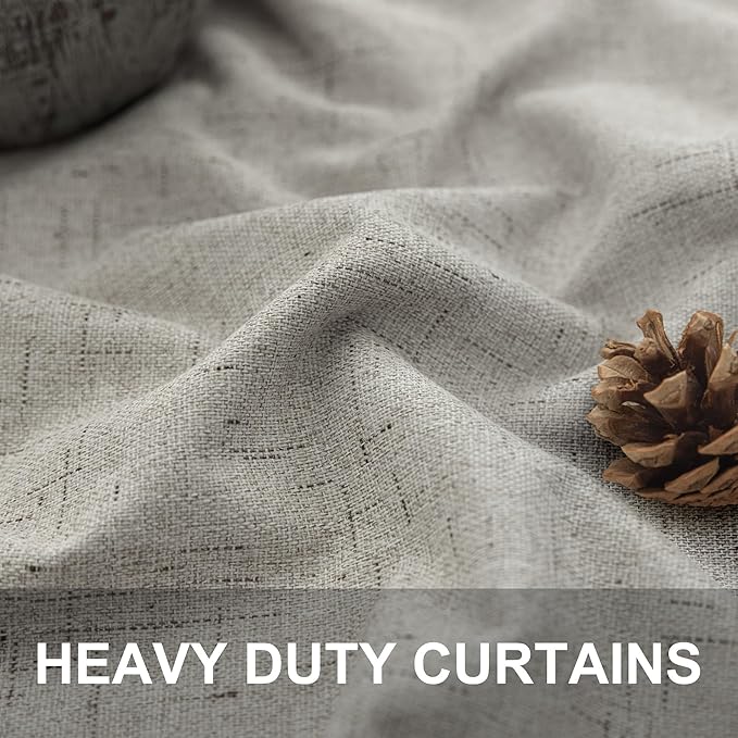 Linen Blackout Curtains 84 Inch Length 2 Panels Set - Image 3