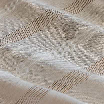 ENJOYBRIDAL Off White Curtains 96 Inch Length 2 Panels Boho Semi Sheer Drapes - Image 5