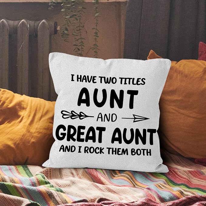 Great Aunt Gifts Throw Pillow Covers 18x18, Christmas Great Aunt Auntie - Image 6
