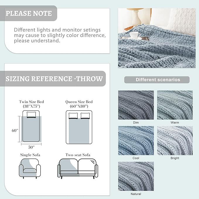 Battilo Chunky Knit Throw Blanket - Image 6
