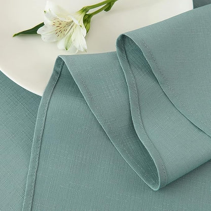 maxmill Round Linen Looking Textured Tablecloth Spill-Proof Wrinkle Free Soft - Image 8