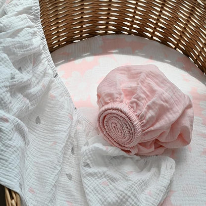 Gllquen Baby Muslin Bassinet Sheets 3 Pack, Breathable Elastic Cozy Fitted - Image 3