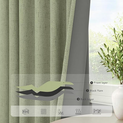 Light Sage Green Black Out Curtains 96 Inch Long - Image 5