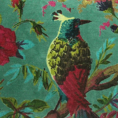 Eyes of India Velvet Floral Flower Bird Throw Pillow Sofa Cushion Cover Case - Image 4