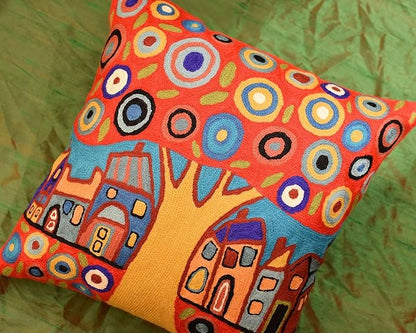 Red Tree of Life Throw Pillow Cover Karla Gerard Floral Tree Pillowcase Flower - Image 7