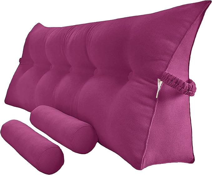 Triangular Reading Bed Rest Pillow Large Bolster Cushion Headboard Backrest by PEACHWELL