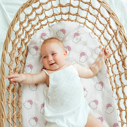 Muslin Bassinet Fitted Sheets, 2 Pack - Image 2