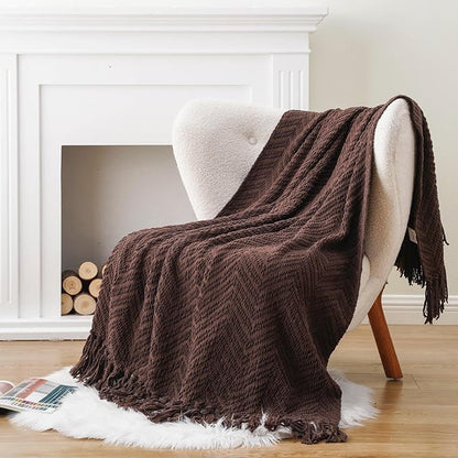BATTILO HOME Dark Brown Throw Blanket - Image 6