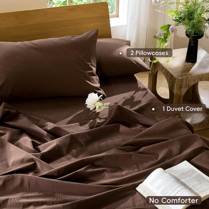 moomee duvet cover set 100% washed cotton linen shown in use