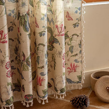 ENJOYBRIDAL Floral Curtains 84 Inch Long Living Room Boho Drapes Bedroom 2 - Image 5