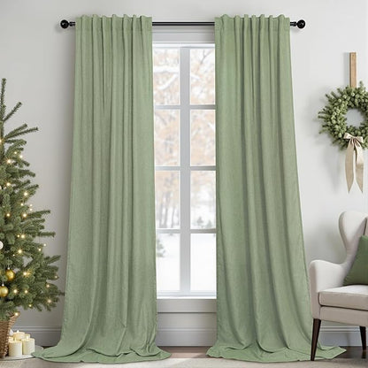 Sage Green Curtains 96 Inches Long by Pitalk