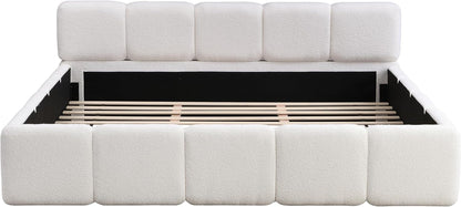 merax king boucle platform bed with thick headboard, package contents