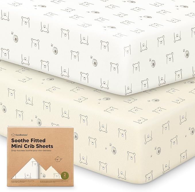 2-Pack Mini Crib Sheets Fitted by KeaBabies