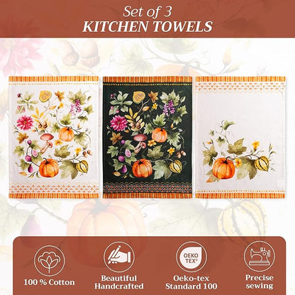 Maison d' Hermine Kitchen Towels Set of 3 100% Cotton 20" x 27.5" Reusable - Image 2