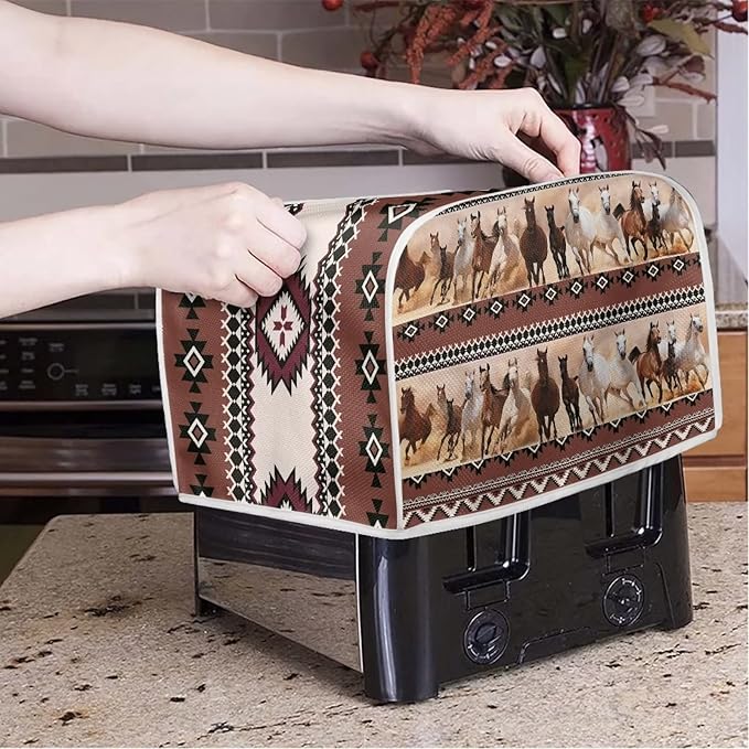 ZFRXIGN Boho Horse Toaster Cover 4 Slice Toaster Dust Cover Small Appliance - Image 2