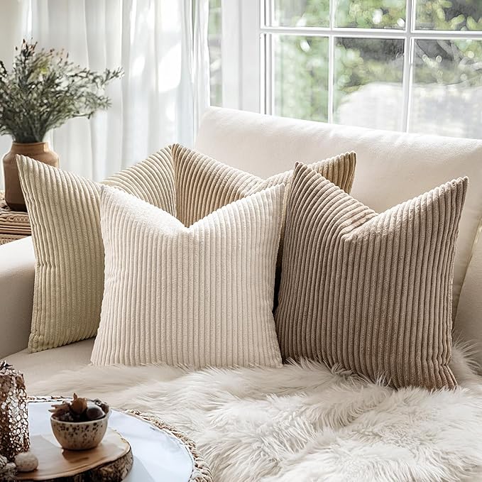 MIULEE Pack of 2 Corduroy Pillow Covers Soft Soild Cushion Cases Decorative - Image 5