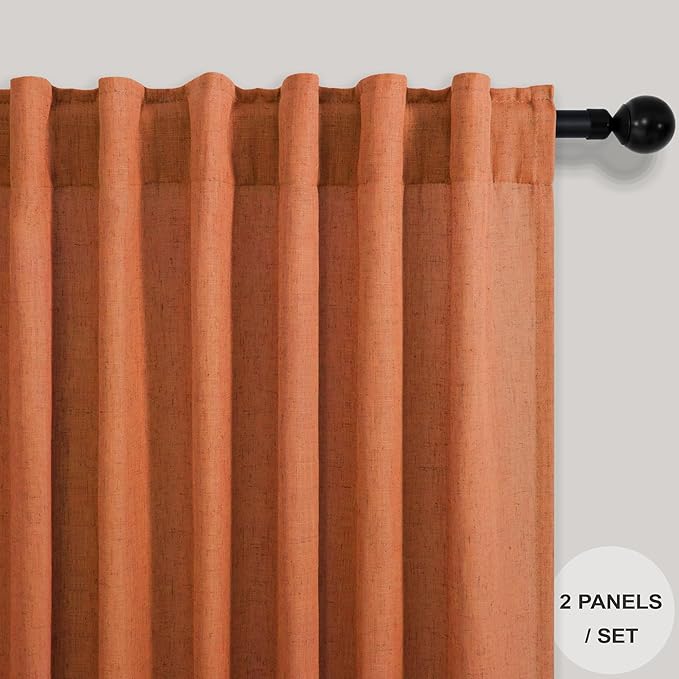 Burnt Orange Curtains 120 Inches Long - Image 2