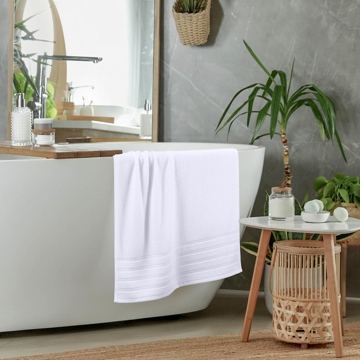 utopia towels 4 pack premium xl bath towels, side view