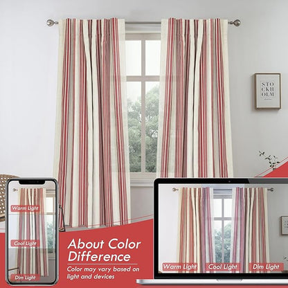 DriftAway Farmhouse Vertical Striped Linen Blend Textured Light Filtering Semi - Image 8