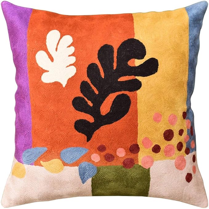 Matisse Coral Pillow Cover | Orange Modern Pillows | Modern Chair Cushion| by Kashmir+Designs