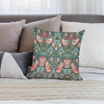 William Morris Floral Original Throw Pillow Covers Boho Chic Retro Floral Bird - Image 5
