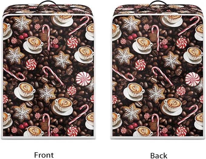 Coffee Maker Cover Christmas Coffee Machine Dust Cover Washable Folding Xmas - Image 2