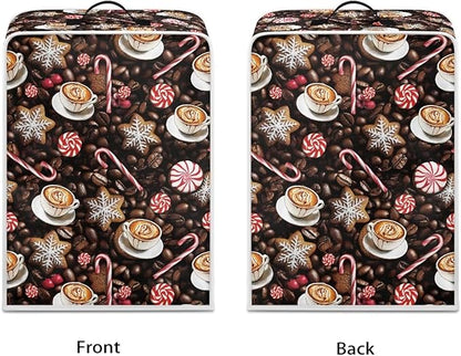 Coffee Maker Cover Christmas Coffee Machine Dust Cover Washable Folding Xmas - Image 2