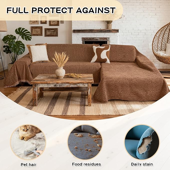 MYSKY HOME Sectional Slipcover Furniture Protector, Couch Cover - Image 3