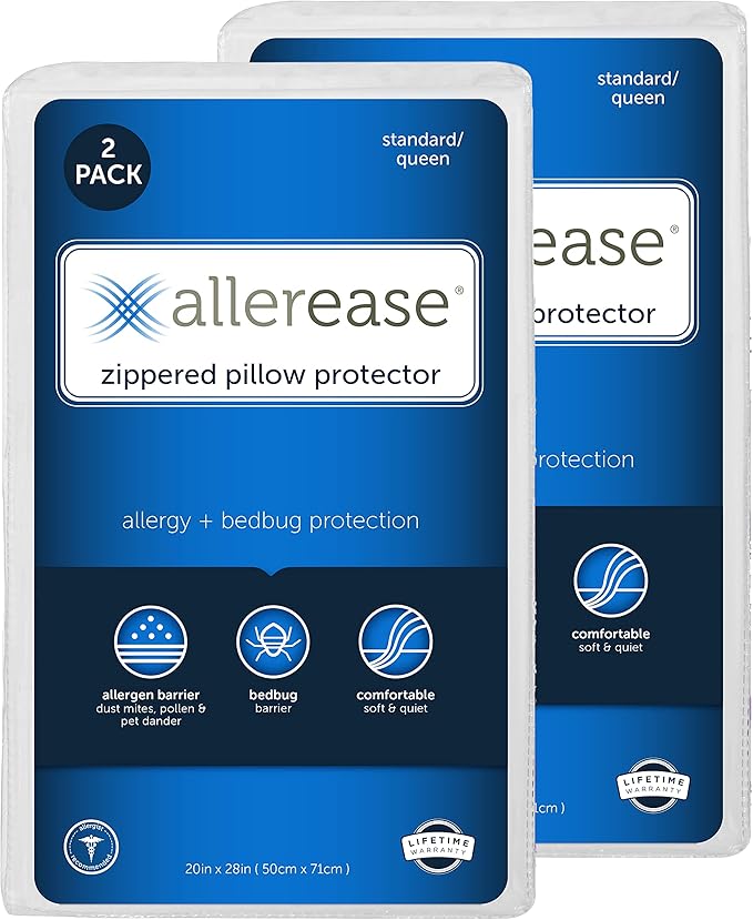 Set of 2 Standard/Queen AllerEase Pillow Protectors by AllerEase