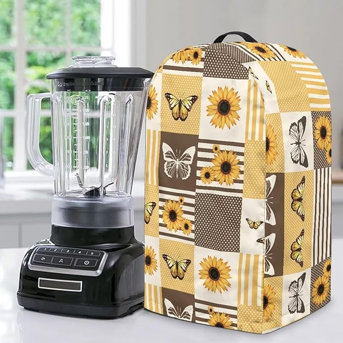 Plaid Butterfly Sunflower Blender Covers Food Processor Juicer Appliance Cover by Unknown
