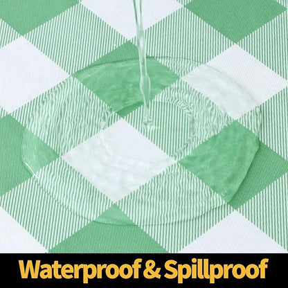 Smiry Rectangle Picnic Table Cloth, Elastic Waterproof Fitted Vinyl Tablecloths - Image 3