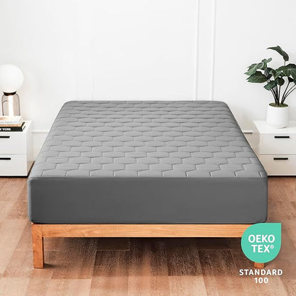 Hearth & Harbor 12 Pack Twin Size Quilted Fitted Mattress Pad Cover, 100% - Image 9