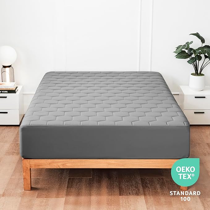 Hearth & Harbor Full Size Quilted Fitted Mattress Pad Cover, 100% Waterproof - Image 9