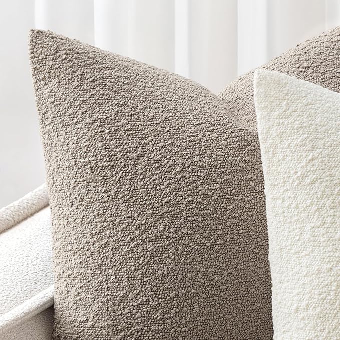 Woaboy Pack of 2 20x20 Inch Decorative Boucle Throw Pillow Covers Textured - Image 6