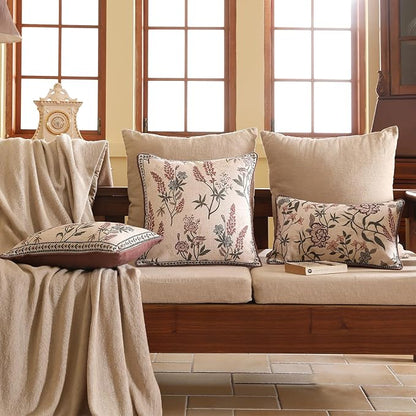 ISAENNE Design Linen Vintage Throw Pillow Covers 18"x18", Square Cushion Covers - Image 5