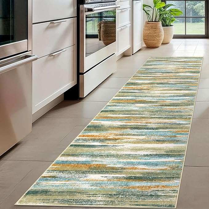 Modern Abstract Hallway Runner Rug - Image 2