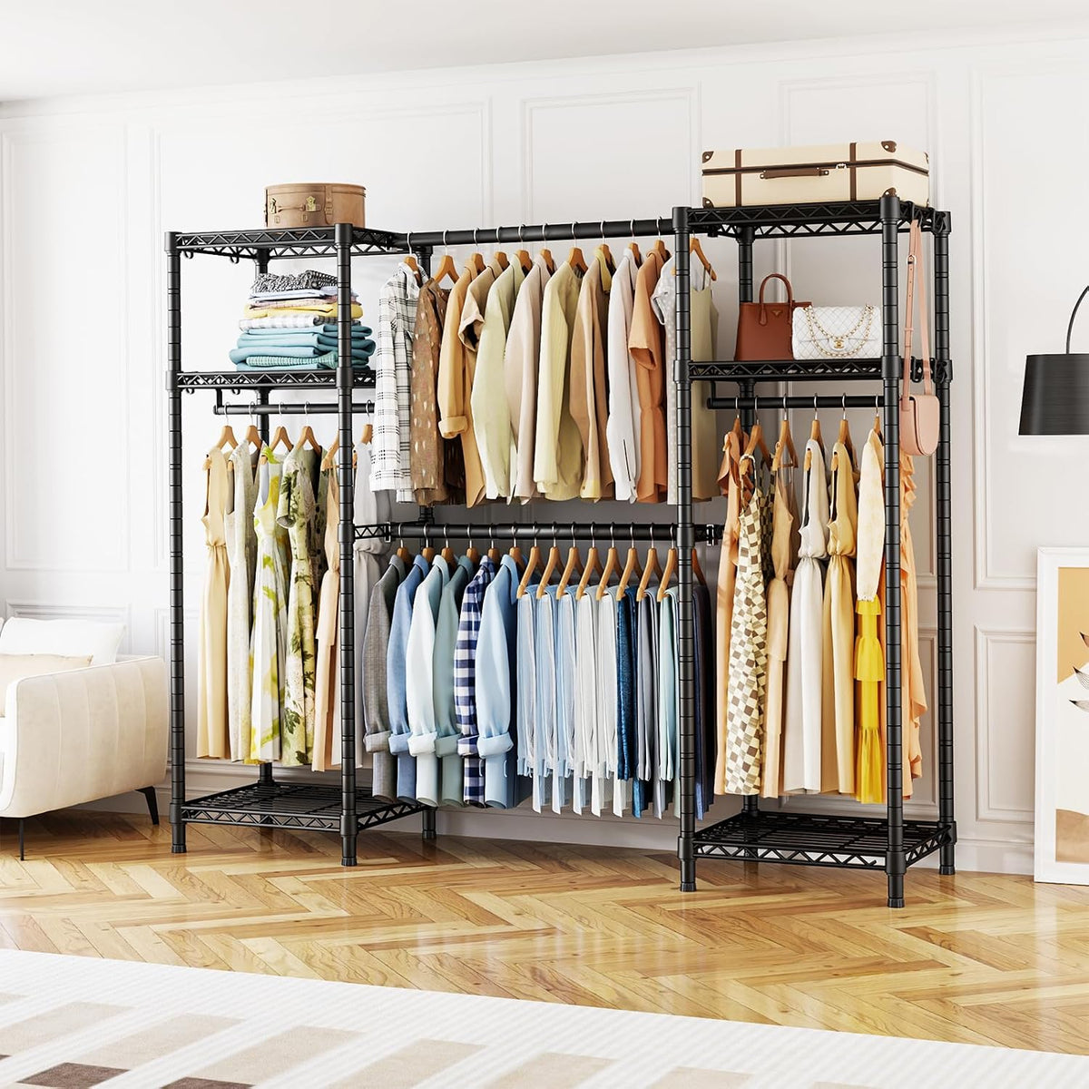 ulif e7 garment rack, heavy duty clothes storage, package contents