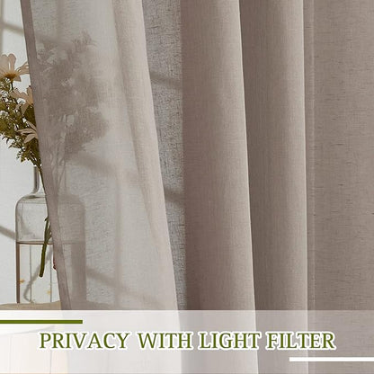 NICETOWN Linen Burlap Curtains Semi Sheer - Image 5