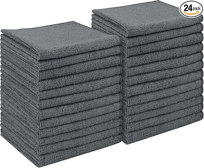AIDEA Microfiber Cleaning Cloth Grey 24PK, Microfiber Towels by AIDEAHOME
