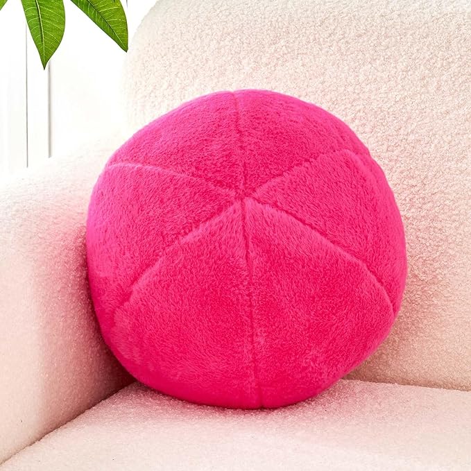 Uvvyui Hot Pink Ball Pillow, Ball Shaped Pillow Plush Cushion by Uvvyui