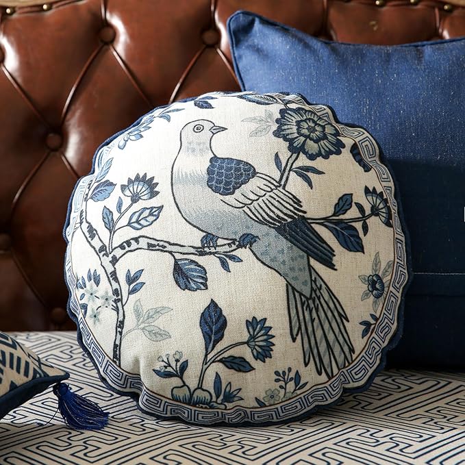 Chinoiserie Throw Pillow Covers, Classic Blue and White - Image 2