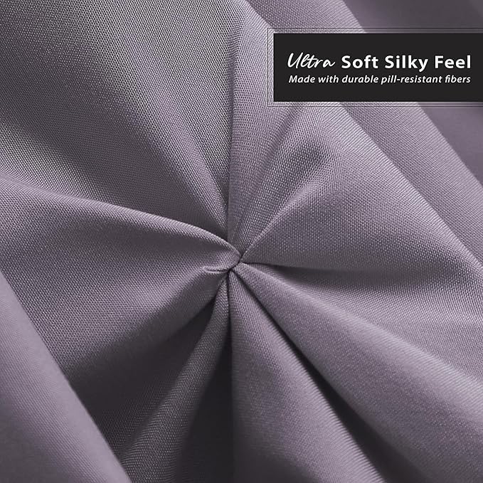 Nestl Grayish Purple Bed Skirt King Size, Pinch Pleat King Bed Skirt, Hotel - Image 5