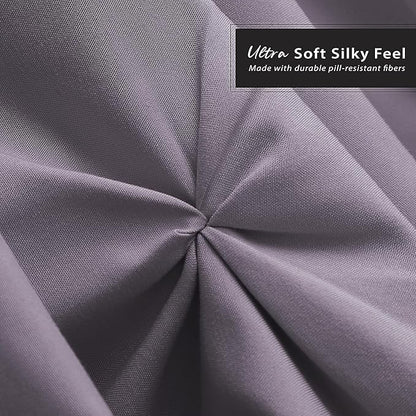 Nestl Grayish Purple Bed Skirt King Size, Pinch Pleat King Bed Skirt, Hotel - Image 5