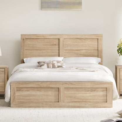 kislot wood bed frame with headboard and footboard, main product view